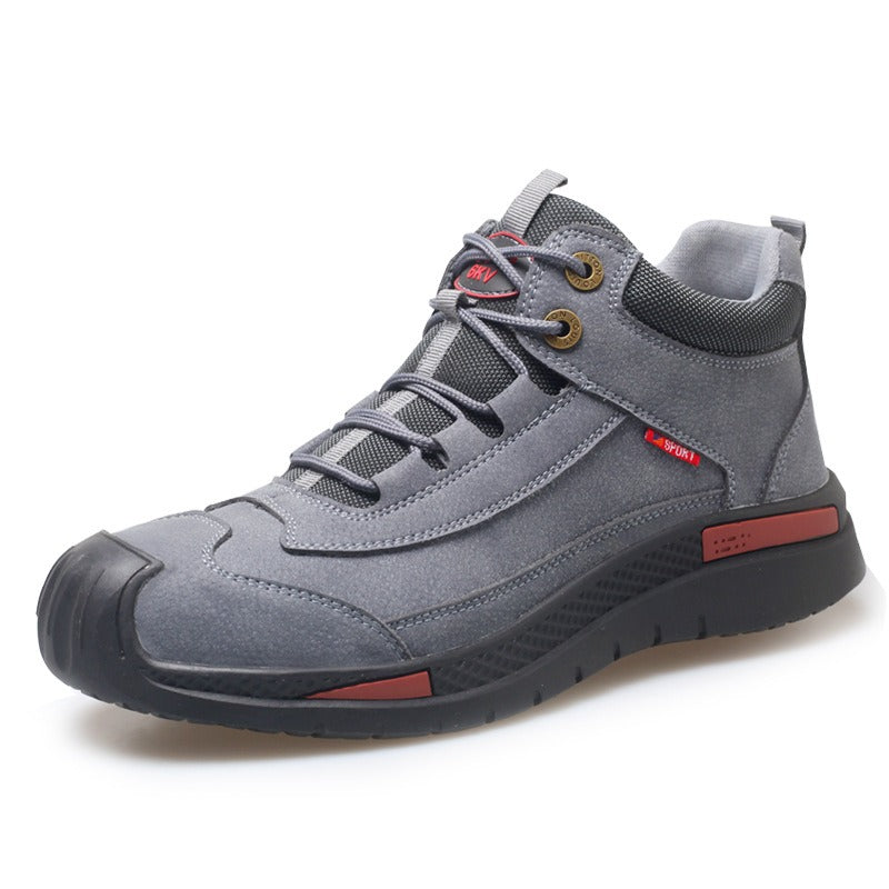 Fireproof flower labor protection shoes for men, wear-resistant, anti slip, anti smashing, anti stabbing workshop, construction site, factory protective work shoes