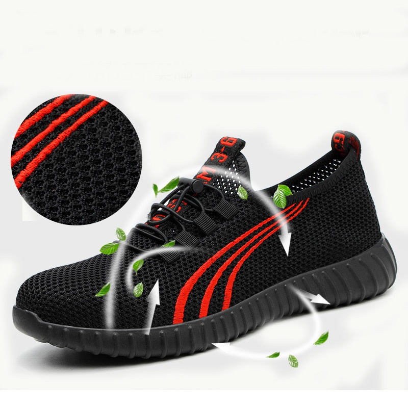 Men's Breathable Work Safety Shoes Men Outdoor Anti-slip Steel Puncture Proof Construction Safety Boots Shoes