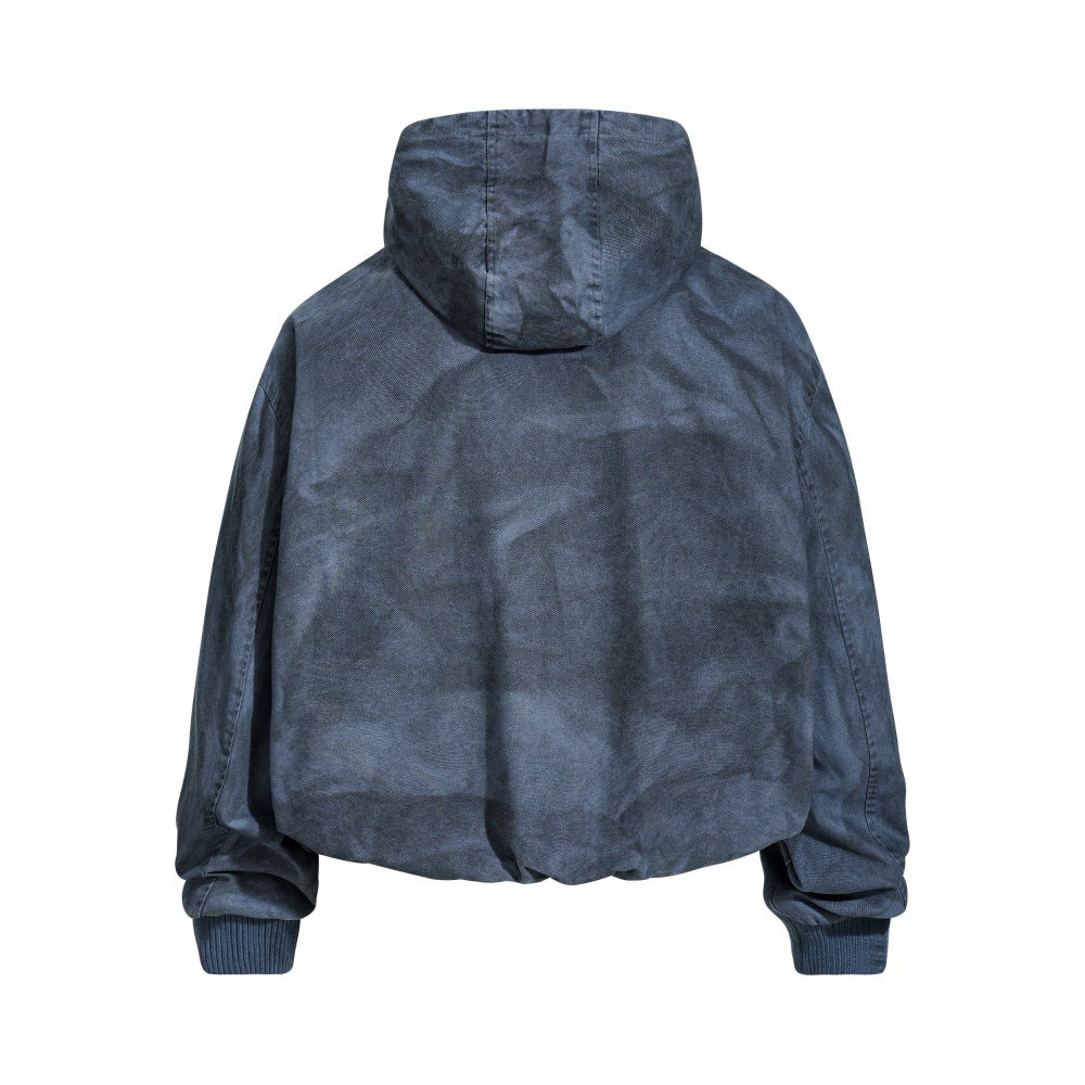 Spray painting making old and dirty work tools hooded jacket