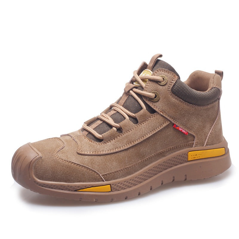 Fireproof flower labor protection shoes for men, wear-resistant, anti slip, anti smashing, anti stabbing workshop, construction site, factory protective work shoes