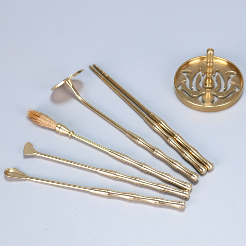 Incense Road Introductory Suit Seal Cutting Tools Pure Copper Tools Household Incense Burner Sandalwood Agave Antique Ceramic Incense Powder