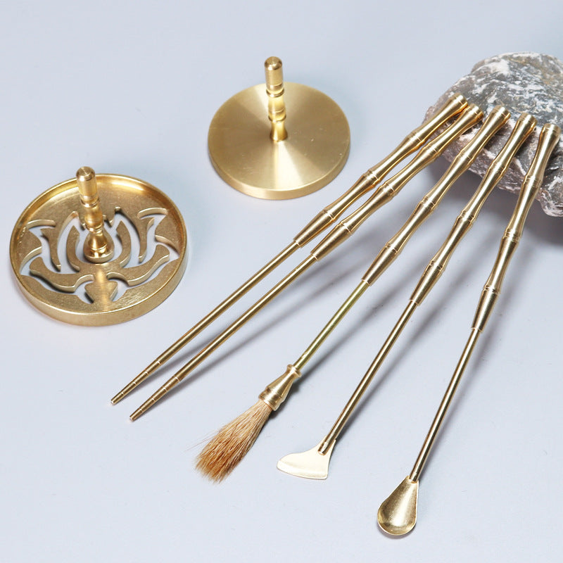 Incense Road Introductory Suit Seal Cutting Tools Pure Copper Tools Household Incense Burner Sandalwood Agave Antique Ceramic Incense Powder
