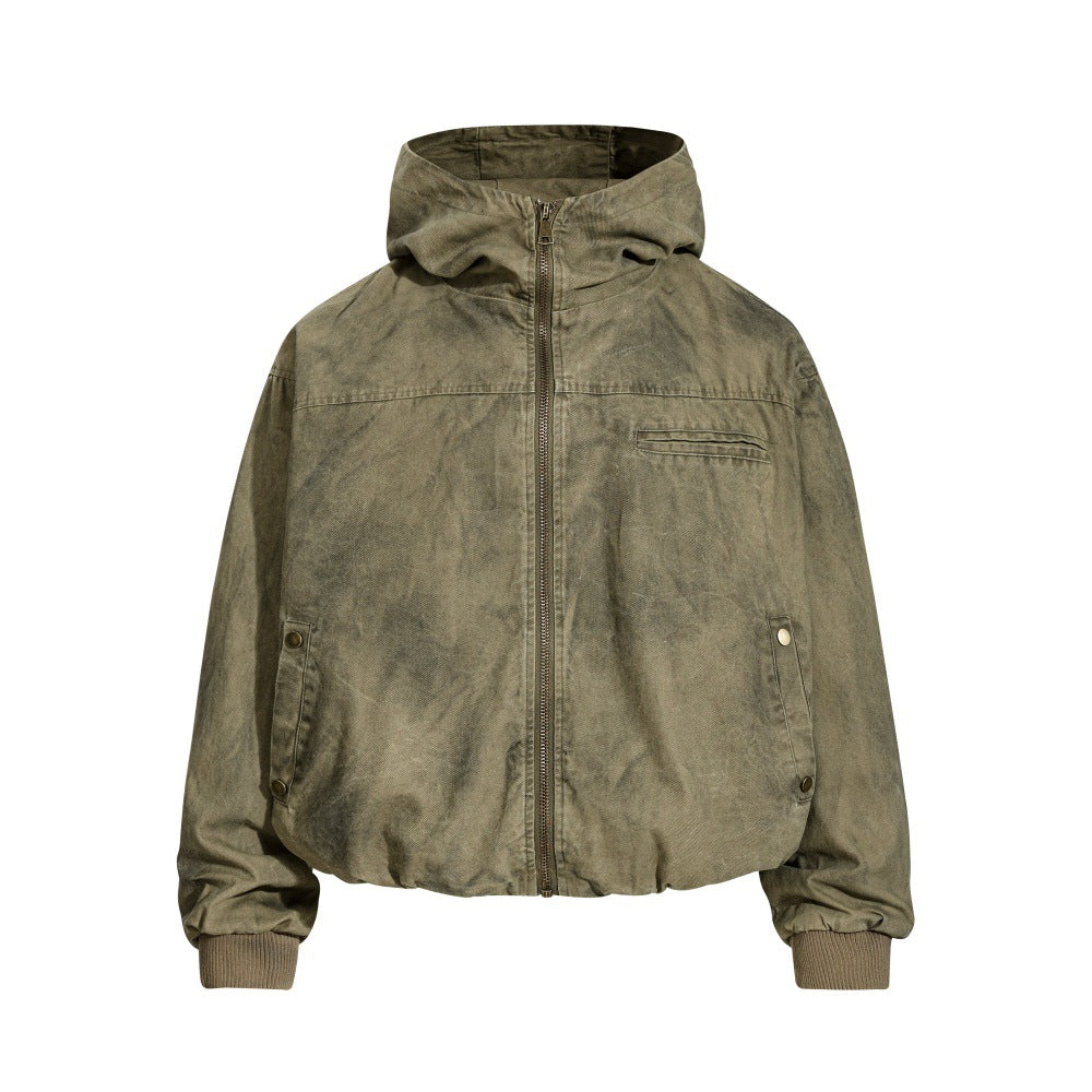 Spray painting making old and dirty work tools hooded jacket