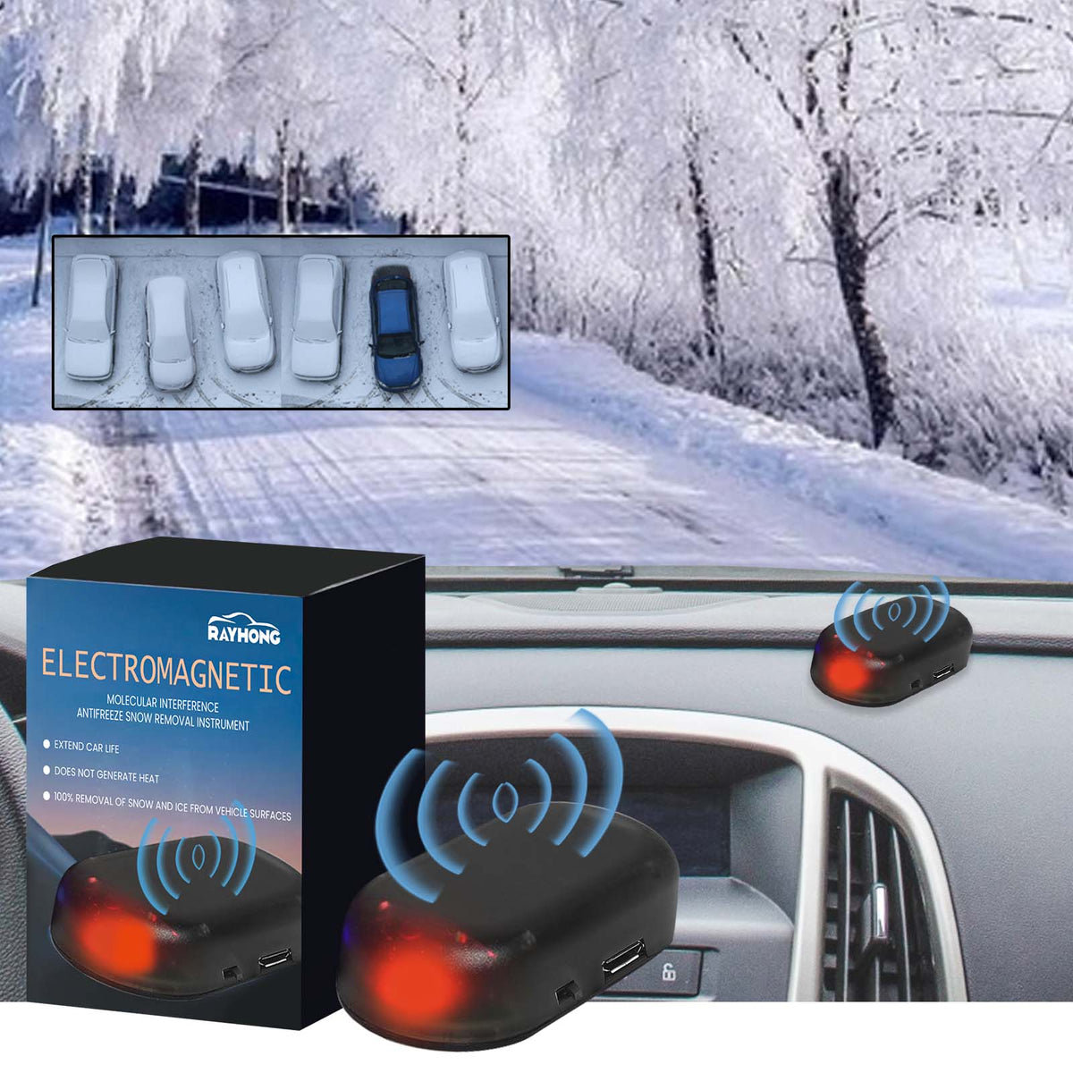 Rayhong Automotive Snow Removal Tools, Glass Deicing Snow Melting Fast Portable Mini Deicer